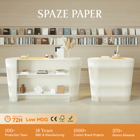 Présentoir pliable double couche Spazepaper, présentoir en papier, stand d'exposition portable, présentoir de magasin de détail