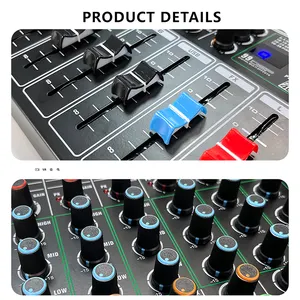 Mezclador digital de audio profesional TK6, consola de mezcla, sonido DJ, grabadora USB, mezclador de discos de música