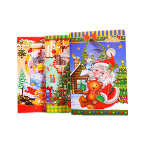 Carte-cadeau de Noël personnalisée en gros d'usine carte de voeux lenticulaire 3d de Noël et du Nouvel An avec enveloppes bon marché - Product Image 1