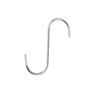 Gancho para carne en forma de S de acero inoxidable sólido y grueso para cocina, gancho individual para secar carne curada y ahumada, puntiagudo - Product Image 1