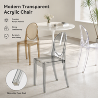 Chaise transparente en acrylique empilable, chaise Ghost robuste en résine PC transparente pour mariages, banquets, hôtels, restaurants et événements