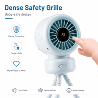 Ventilateur de poussette Octopus en gros avec flux d'air à grand angle de 90 degrés et pattes d'octopus flexibles pour chambre d'enfant, chevet et bureau