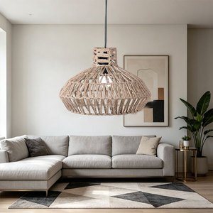 Paper <b>Rope</b> Pendant Lamp Round E27 <b>Led</b> Light Source Easy Installation For Guesthouses Restaurants Teahouses - Product Image 3