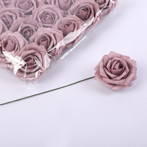 <span class=keywords><strong>Testa</strong></span> di Rosa da 8CM con Asta, Supporto per Fiori in PE, <span class=keywords><strong>Testa</strong></span> di Fiore in Schiuma, Accessori per Scatole di Caramelle da Matrimonio, Fiori da Mano - Product Image 3