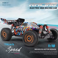 WL Toy 1/18 Diecast Control remoto coche 75 km/h 2,4G Rc coche de juguete sin escobillas 4WD eléctrico de alta velocidad todoterreno Radio Control Drift Car