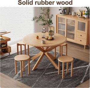 Bar <strong>Stools</strong> Set of 4 Wooden Stackable <strong>Stools</strong> 18 Inch <strong>Stool</strong> Classroom for Dining Room Bedroom Living Room(Natural) - Product Image 4