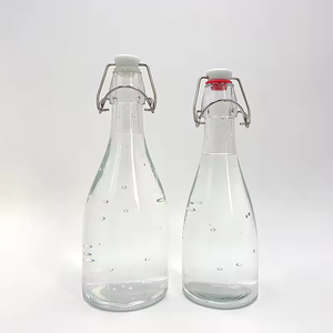 Vente en gros de bouteilles de bière en verre hermétiques de 350ml 500ml en forme de cône Kombucha en verre avec bouchons à tête pivotante - Product Image 3