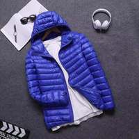 RUIQUWIN Manteau d'hiver léger en duvet pour hommes grandes tailles, coupe-vent à capuche en polyester avec fermeture éclair, personnalisable avec logo, vente en gros