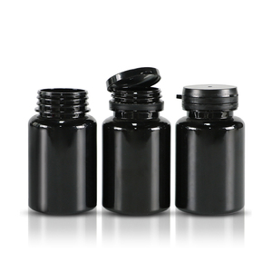 200ml / 225ml / 300ml Plastic Bottles Black plastic Packaging jar with Tear-Off Cap for Tablets, and Health <b>Supplements</b> - Product Image 5