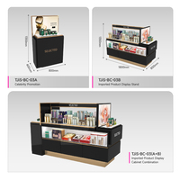 Mobilier de magasin de cosmétiques personnalisé, éclairage LED, série Eco-Friendly Gold Rush, design d'intérieur de boutique de maquillage, stands d'exposition