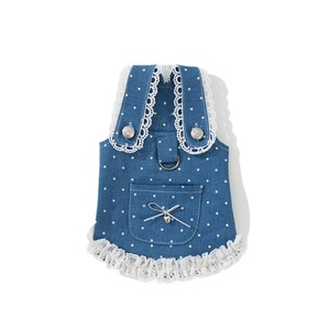Nuova Gonna in Denim a Pois Casual Primavera Estate 2026 con Guinzaglio per Bichon Frise e <span class=keywords><strong>Cani</strong></span> di Piccola Taglia - Abbigliamento per Animali Domestici - Product Image 5
