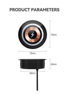 <span class=keywords><strong>Cargador</strong></span> Inalámbrico Magnético Empotrado en Muebles, Plataforma de Carga Inalámbrica Integrada de 15w con Protección Multiseguridad - Product Image 2