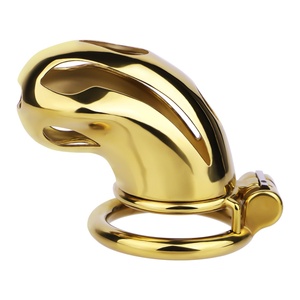 Jaula para Pene Estilo Serpiente Dorada FRRK, Dispositivo de Castidad Masculina, Candado para Pene, Jaula de Castidad de Acero Inoxidable, Juguetes Sexuales BDSM para Hombres - Product Image 4