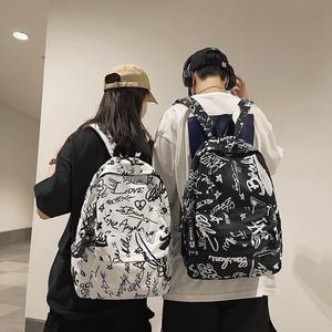 Mochilas Modernas de Nailon con Estampado de Grafiti de Gran Capacidad para Adolescentes de Bachillerato y Niños de 17 Pulgadas - Product Image 5