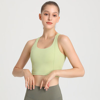 Soutien-gorge de sport push-up à maintien élevé et antichoc pour femme, avec bretelles croisées et dos croisé, idéal pour le yoga, la course et le fitness, en tissu double face gommé