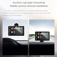 Radio de coche Carplay portátil de 7 pulgadas, reproductor de DVD Universal para coche, cámara de salpicadero opcional CE, compatible con pantalla táctil, Radio de coche Carplay