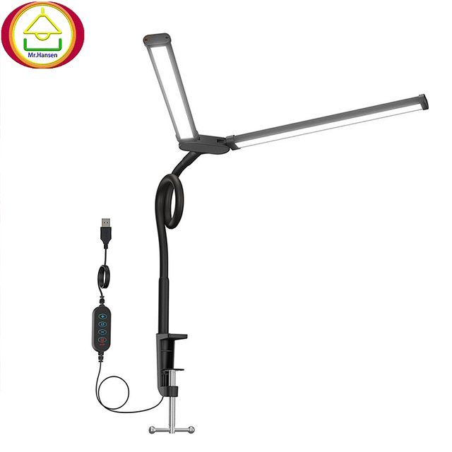 Gooseneck LED Desk Lamp Wholesale Double Head Clip on Fill Light for Video Photography Makeup Study New Products