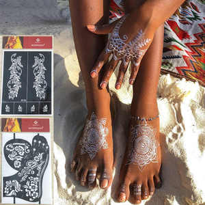 Plantilla Reutilizable para Tatuajes de Henna, para Arte Corporal en los Pies, Pintura Impermeable, Plantilla Mehndi, Decoración DIY, Patrón para Manos y Pies de Mujer - Product Image 6