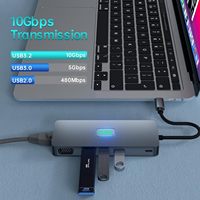 SYONG Station d'accueil 11 en 1 double moniteur, USB3.2, 100W PD, 4K60Hz HDMI, VGA, hub USB LAN 1000Mbps pour ordinateur portable/MacBook/tablette PC