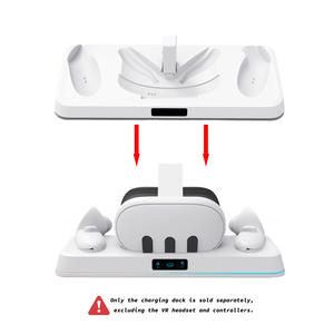 2 vr चार्जिंग स्टेशन के लिए मेटा खोज 3 फास्ट चार्ज डॉक के लिए केवल आरजीबी प्रकाश चार्जिंग स्टैंड - Product Image 3