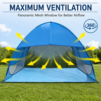 Grande tente de plage automatique, abri solaire pop-up, protection UV, cabane d'ombrage pour 3 adultes et 5 enfants avec sac de transport