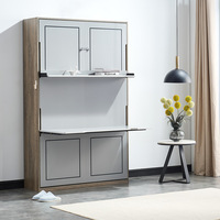 Lit mural escamotable multifonctionnel moderne en pin personnalisé 2026, gain de place, rotatif, vertical, horizontal, pliable
