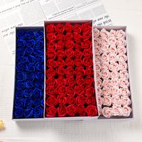 Fleur artificielle en savon épais à trois couches en gros, tête de rose pour bouquet de fête DIY, cadeau de la Saint-Valentin