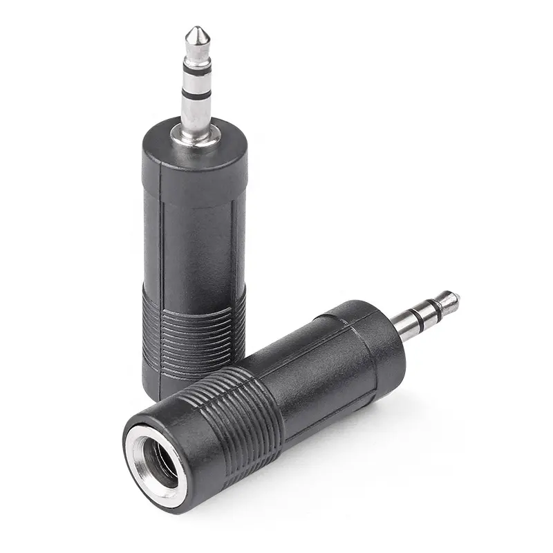 Adaptateur Audio Jack 3.5/3.5MM à 6.35, convertisseur de prise, 6.35/3.5/6.35MM en noir