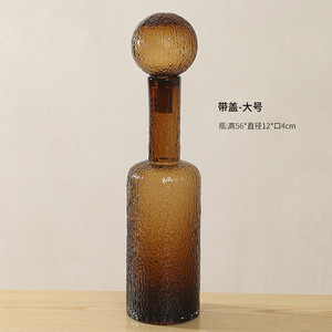 Portacandele <span class=keywords><strong>in</strong></span> <span class=keywords><strong>vetro</strong></span> marrone con coperchio Premium per la casa vaso morbido decorazione atmosfera artistica centrotavola da tavolo - Product Image 6