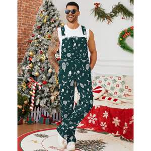 Combinaison de Noël personnalisée pour homme, salopette verte en coton, combinaison de fête pour adultes, taille grande, unisexe - Product Image 3