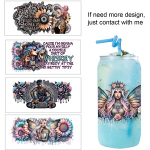 Vinilo Decorativo para Vasos de 16 oz con Diseño de Chica Tatuada, Temática Anime, Resistente al Agua, Impresión por Transferencia, <span class=keywords><strong>Globo</strong></span> de Nieve, Uvdtf, Uv Dtf - Product Image 1