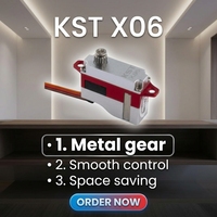 Micro-servo numérique KST X06 V6.0 HV à engrenages métalliques 1.8Kgf.cm 0.07sec 7mm Slim Coreless pour fuselage DLG F3K Pièces d'avion RC
