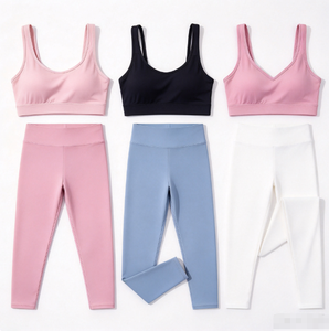 Women's Seamless 2 Piece Yoga Set Sports Bra and Leggings Solid Color Fitness Gym Workout Outfit Breathable Sports Bra and Leggi - Product Image 1