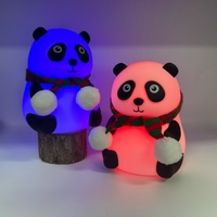 Veilleuse LED rechargeable, lampe d'ambiance Panda en silicone pour chambre d'enfant, rechargeable par USB à commande tactile