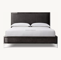 Chambre à coucher classique de luxe américaine Sassanid OEM lit panneau en cuir Benoit
