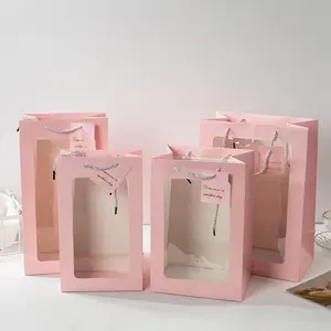 Sacs fourre-tout transparents avec fenêtres sacs-cadeaux en stock sacs d'emballage en gros