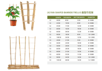 Teralis Tanaman Bambu Alami untuk Tanaman Pot dan Tanaman Merambat Bentuk Kipas Ukuran Kustom Harga Grosir