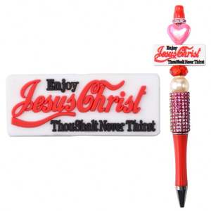 Cuentas focales de silicona, cuentas de silicona para hacer bolígrafos, abalorio de bolígrafo Jesús, cuentas focales de fe, abalorio de silicona San Judas para bolígrafo - Product Image 4