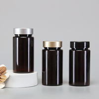 En stock, flacon d'emballage pharmaceutique pour médicaments vitaminés avec bouchon à vis et impression sérigraphique