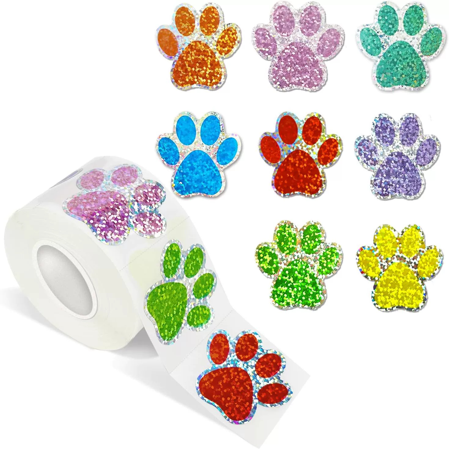 Rouleau De 500 Autocollants Animaux Ronds - Diamètre 2,5 Cm - Pour Décoration, Cadeaux, Enfants