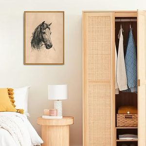 Grabado de Caballo Vintage en Lienzo Premium, Ecológico, Impermeable, con Marco Personalizable, Arte de Pared Rústico Ecuestre - Product Image 5