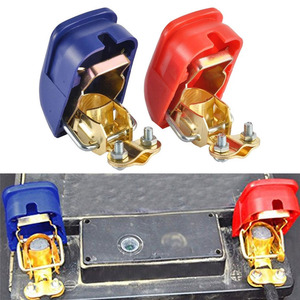 2 pièces/paire bornes de batterie universelles 12V à dégagement rapide <span class=keywords><strong>pinces</strong></span> en cuivre pour voitures caravanes accessoires de style de voiture utilisation automobile - Product Image 1