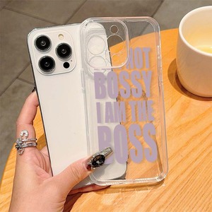 Funda de teléfono <span class=keywords><strong>móvil</strong></span> TPU con estampado de letras <span class=keywords><strong>Boss</strong></span> en inglés a prueba de golpes para Iphone 8 X Xr Xs 11 12 13 14 15 16 17 Pro Max - Product Image 1