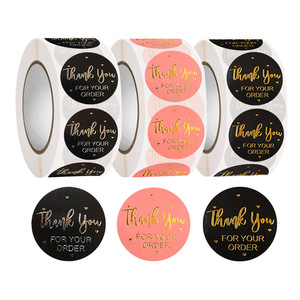 Custom Printed Logo Holographic Glossy Waterproof Adhesive <b>Label</b> Sticker Roll <b>Gift</b> Thank You Cards for Supporting Small - Product Image 6