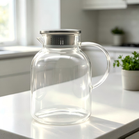 Carafe à eau moderne en verre borosilicate résistant à la chaleur, grande capacité, avec filtre en acier inoxydable pour le thé