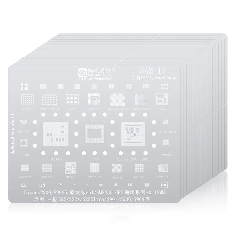 Steel Planting Tin Mesh CPU Repair BGA Reballing Stencil For Samsung Mobile Series S6/S7/S8/S9/S10/S20/S21/S22/Note/A9/C9/A5/+