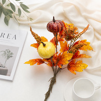 Festival Panen Buket Daun Maple Bunga Matahari Sutra Buatan untuk Thanksgiving Latar Belakang Musim Gugur Bunga Simulasi
