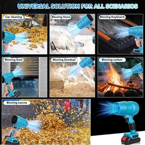 Souffleur à feuilles sans fil 20V - 150 MPH 400 CFM, moteur à balais, 2 vitesses réglables, batterie <span class=keywords><strong>3</strong></span>.0Ah, acier inoxydable pour maison, jardin, pelouse - Product Image 6
