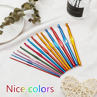 2-10mm DIY main multicolore aluminium crochet crochet aiguilles à tricoter ensemble Kit de couture pour broderie et artisanat fil travail emballé dans un sac