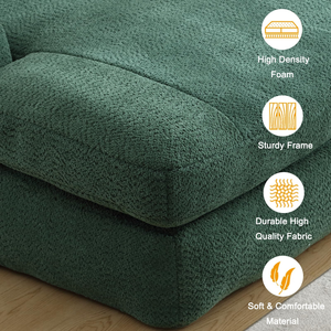 Divano Moderno Oversize in Ciniglia Effetto Nuvola, Poltrona Reclinabile Comoda per Interni, Divano Letto con Seduta Profonda per Soggiorno - Product Image 4